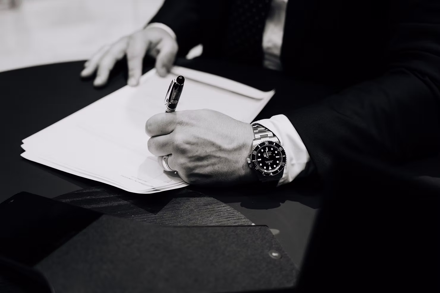 Commercial lawyer reviewing an agreement